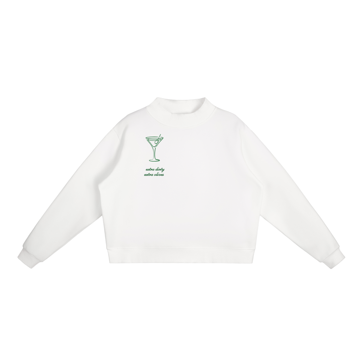 Essential Fleece Mock-Neck Crew Sweatshirt