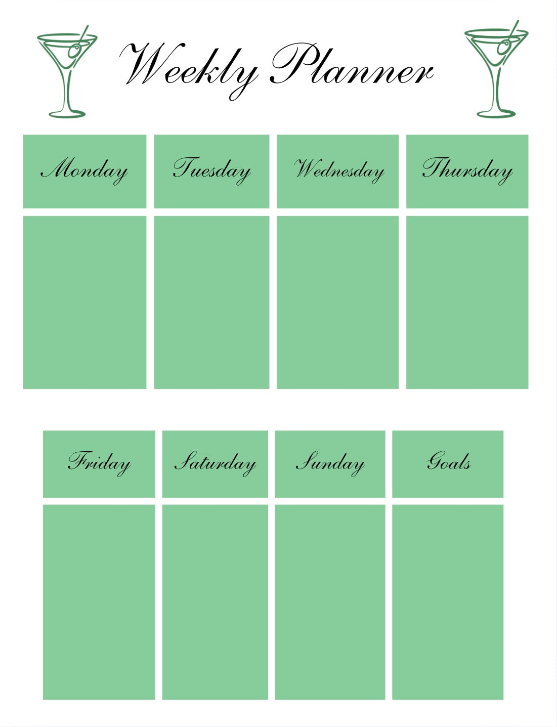 Dirty Martini Planner