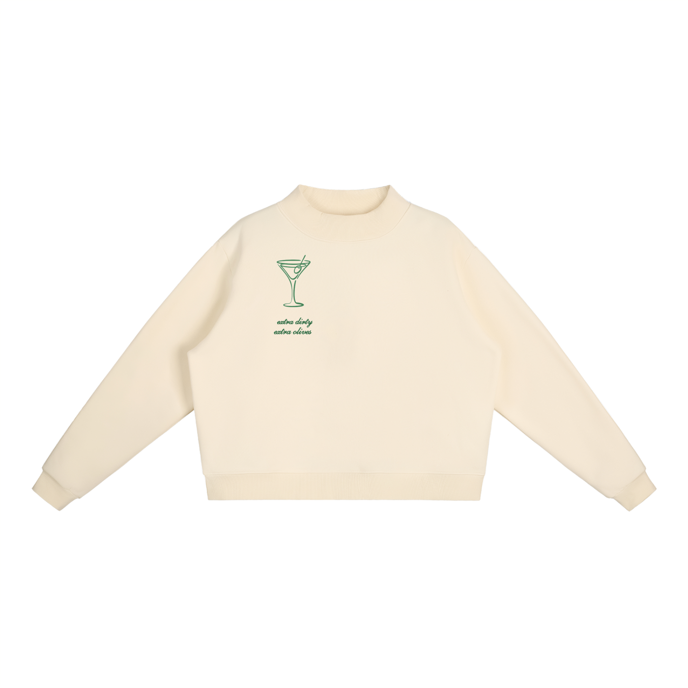 Essential Fleece Mock-Neck Crew Sweatshirt