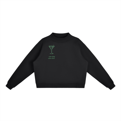 Essential Fleece Mock-Neck Crew Sweatshirt