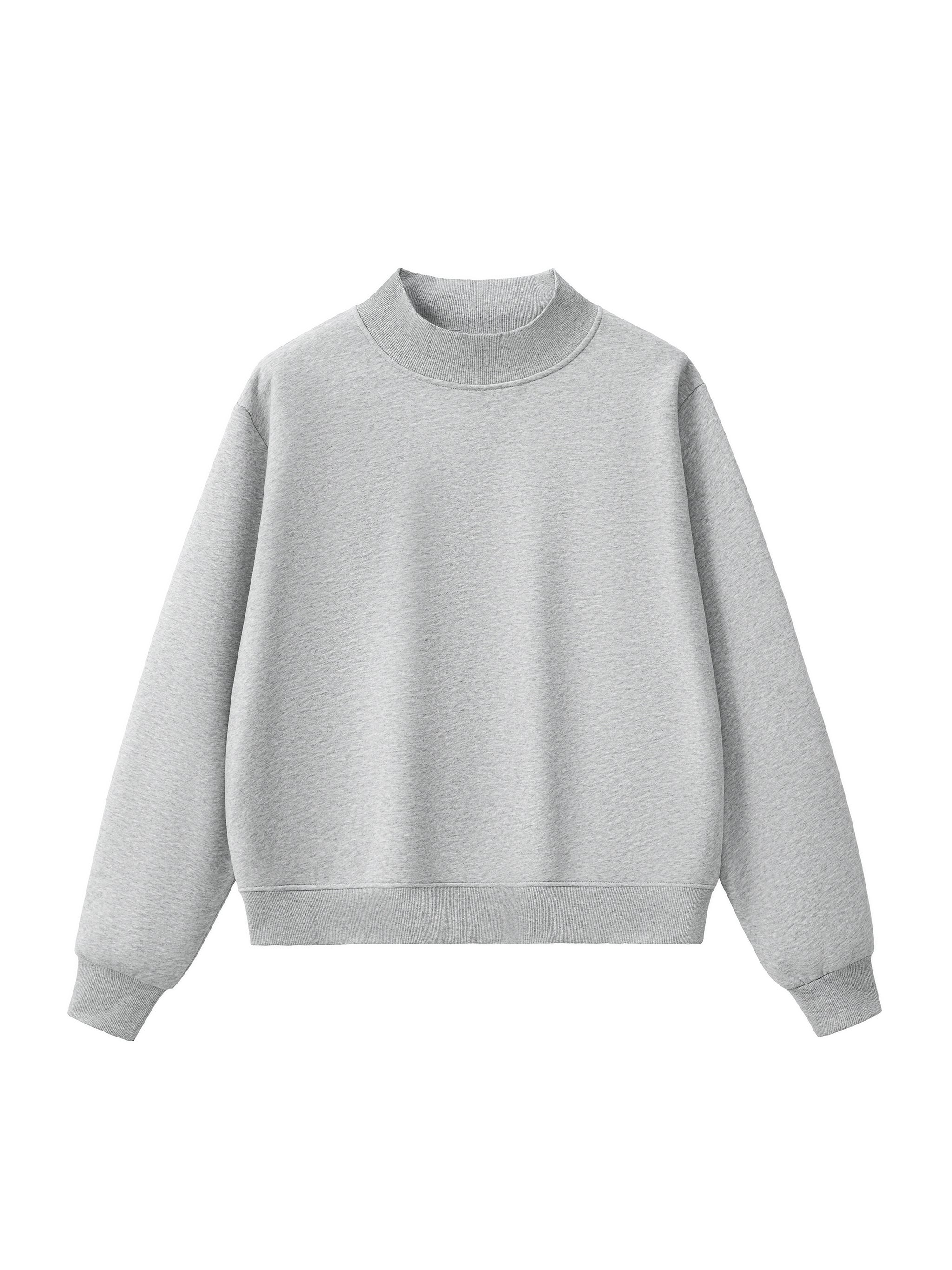 Essential Fleece Mock-Neck Crew Sweatshirt